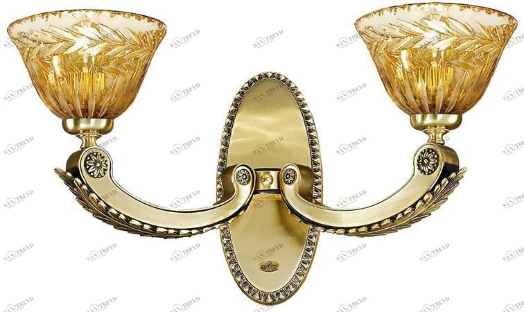 Possoni Illuminazione Аппликация из атласной латуни с янтарными кристаллами Eden 265/a2