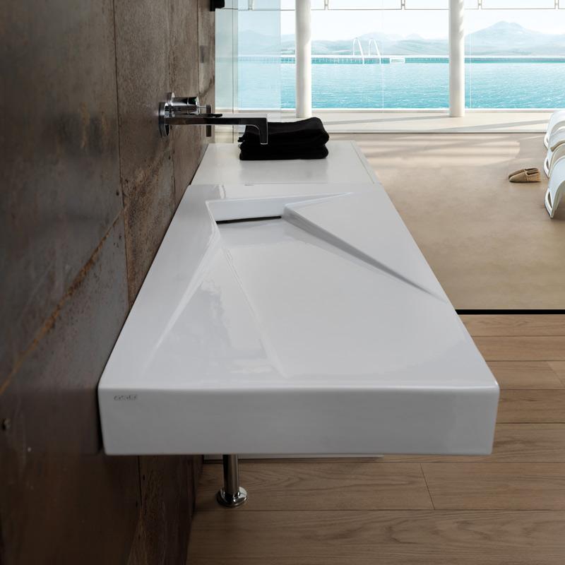 LAOZ026 Подвесная раковина настенная GSG CERAMIC Оливковый матовый - Вид №1