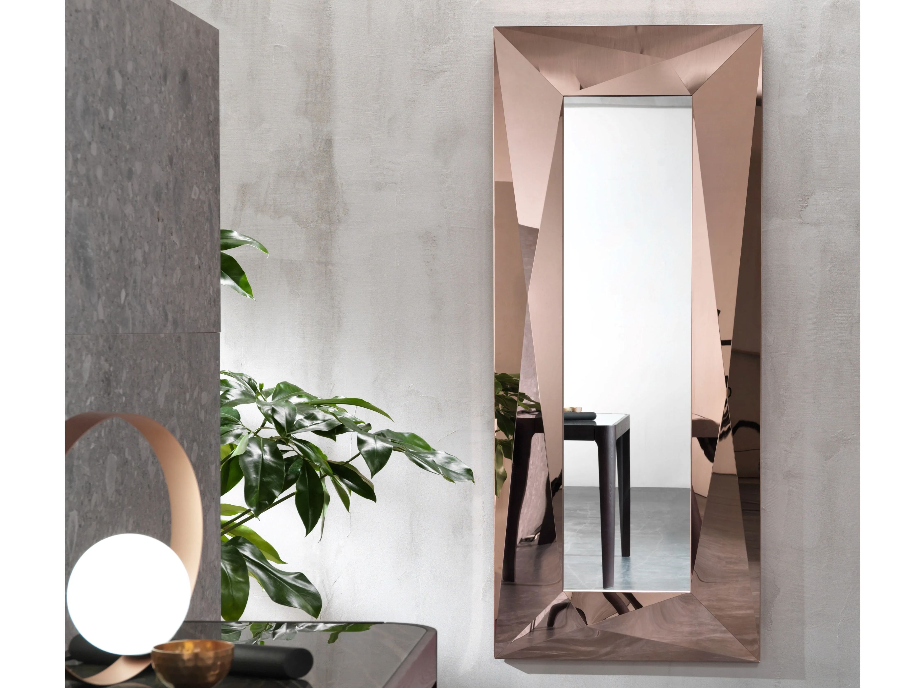 Зеркало из нержавеющей стали с настенной рамой RIFLESSI DIAMOND ARCH-00093888