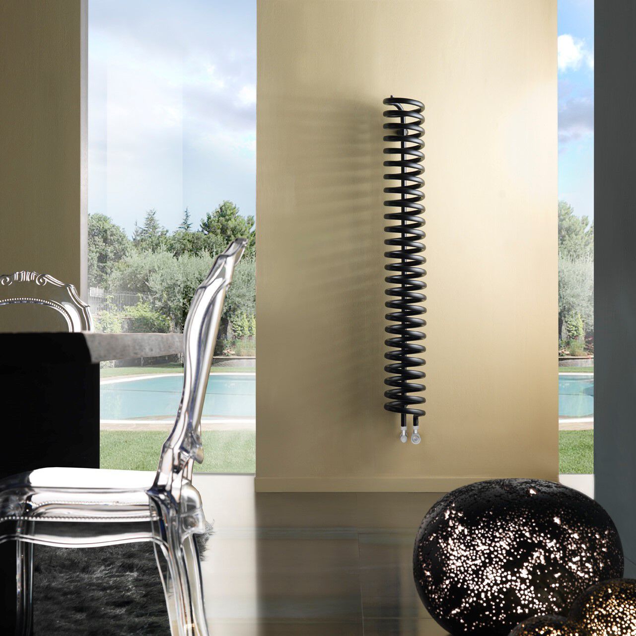 Настенный стальной полотенцесушитель с горячей водой Hotwave HOT SPRING ARCH-00119448