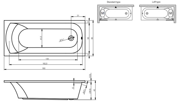 BB6400500000000_pro6 Ванна Riho Miami Santreyd - Вид №3
