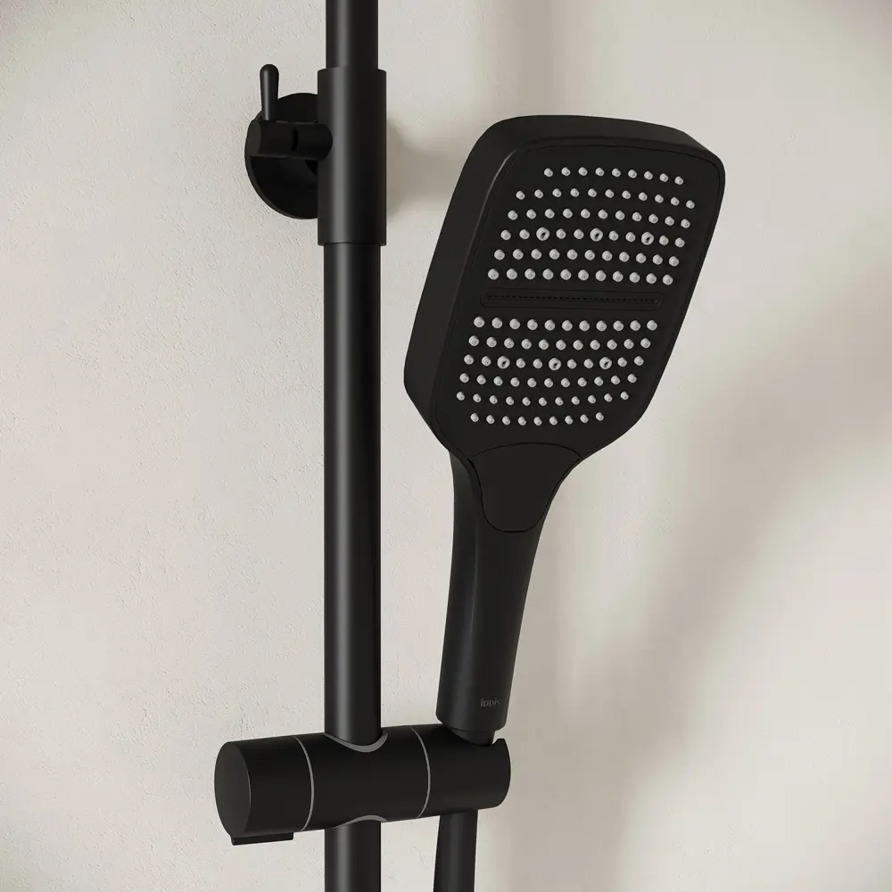 89392203 Душевая система Iddis Lahta LAHBLTHi06 с термостатом 3 режима цвет черный матовый STLM-1575046