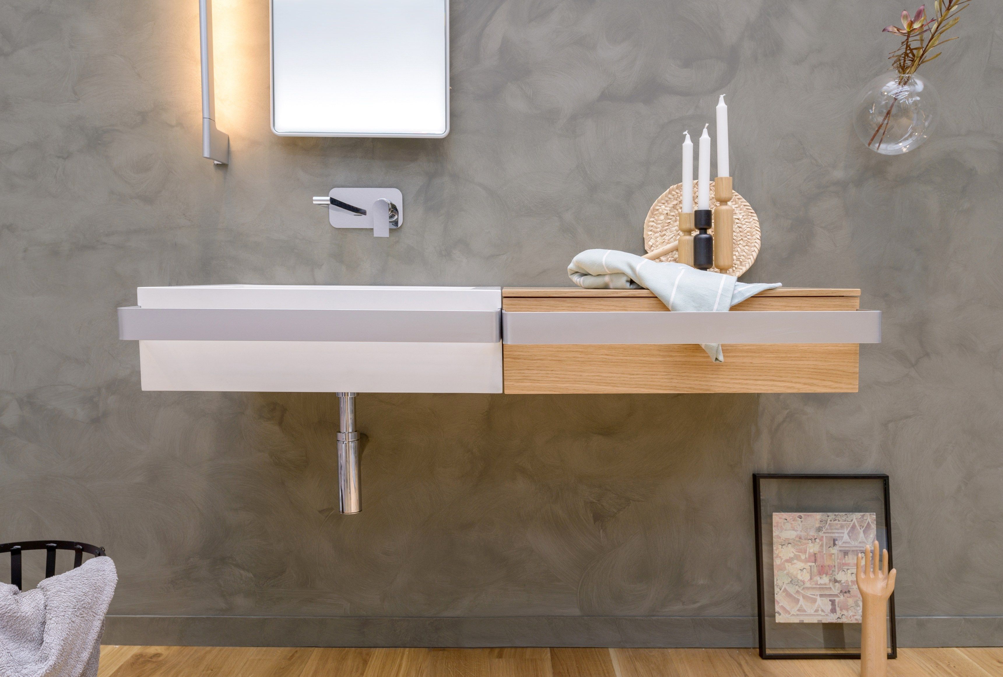 Деревянный подвесной шкаф для ванной комнаты EVER Life Design ссылка ARCH-00013059 - Вид №2