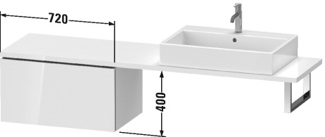 LC584302222 L-Cube Шкафчик для компактной консоли Белый глянцевый декор Duravit - Вид №1