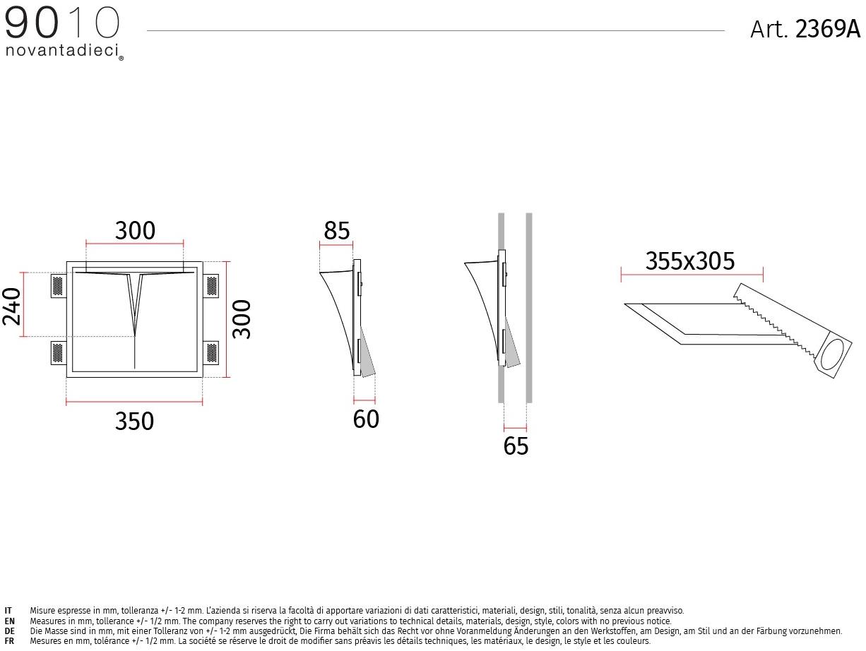 9010 novantadieci Встраиваемый настенный светильник из cristaly®  2369a  - Вид №2