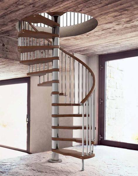 Fontanot Винтовая лестница из нержавеющей стали и дерева Genius + 2:easy sun-id-1492814 - Вид №6