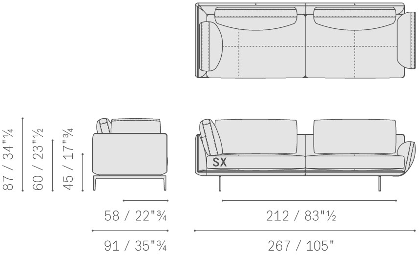 Poltrona Frau Модульный диван из кожи и ткани La collezione - divani e poltrone sun-id-1487212 - Вид №31