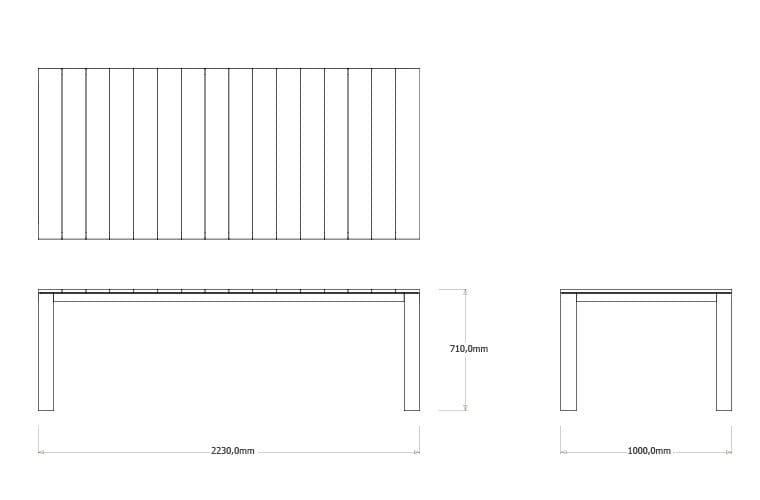 Прямоугольный обеденный стол из тикового дерева TRIBÙ Kos ARCH-00043386 - Вид №8