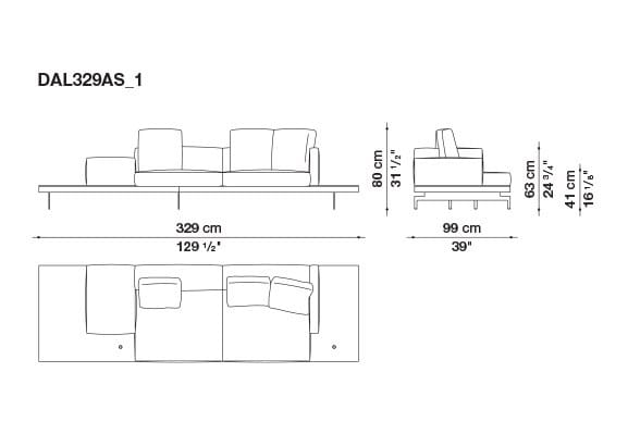 3-местный тканевый диван B&B Italia док ARCH-00033457 - Вид №60