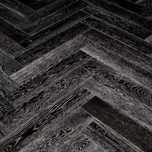 Паркет Ёлка Marco Ferutti Hermitage Неро Дуб Любая на выбор с брашью (Текстурированная) 610х122 мм 2600700114