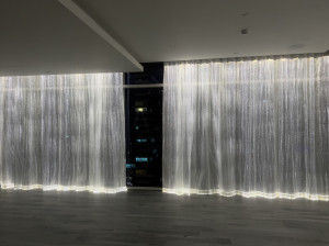 Светящаяся ткань с оптическим волокном для штор