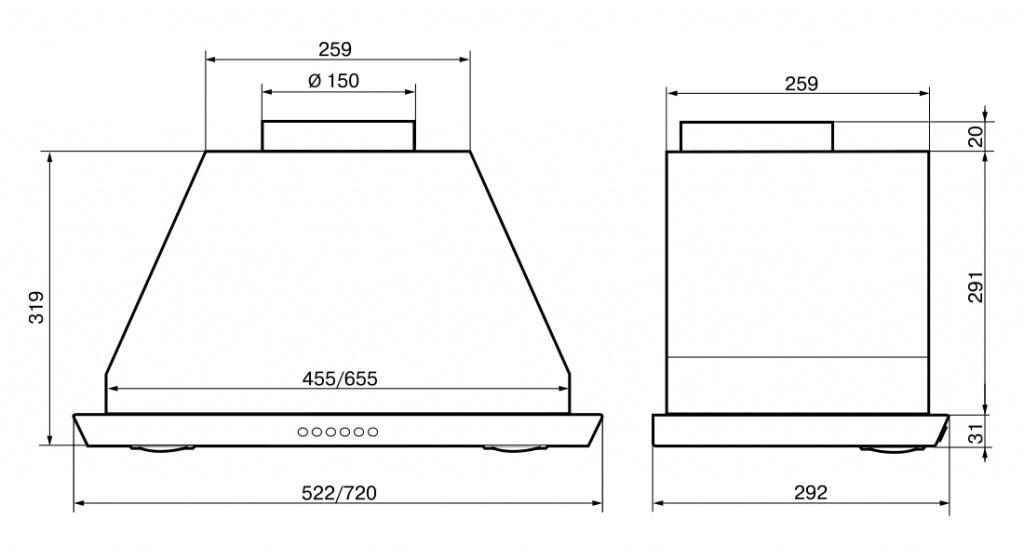5370335 Вытяжка полновстраиваемая ELIKOR Врезной блок 52П-650-Э3Д белый STDN-0145752 - Вид №9