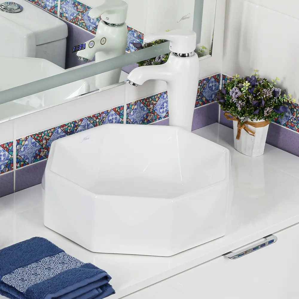 Раковина MELANA MLN-78347 — восьмиугольная накладная для столешницы 82381820 Pepo STLM-0025986 - Вид №6