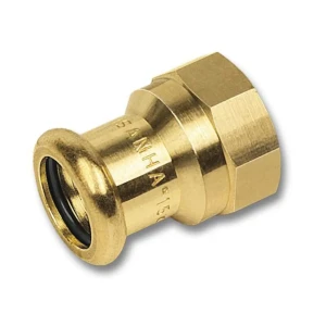 Пресс-фитинг с муфтой Sanha 1/2"x22 мм ВР-ВПР бронза