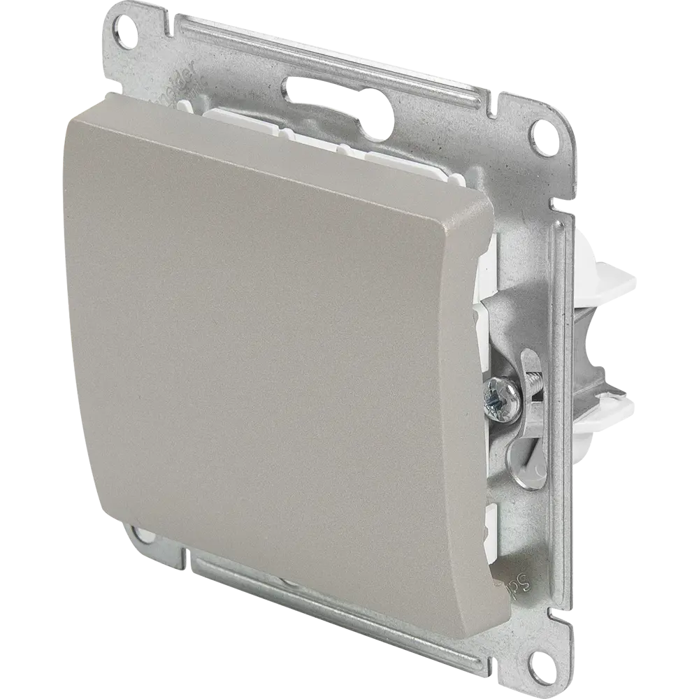 Выключатель проходной встраиваемый Systeme Electric Glossa СХ6 1 клавиша цвет платиновый 84730747 STLM-2093348