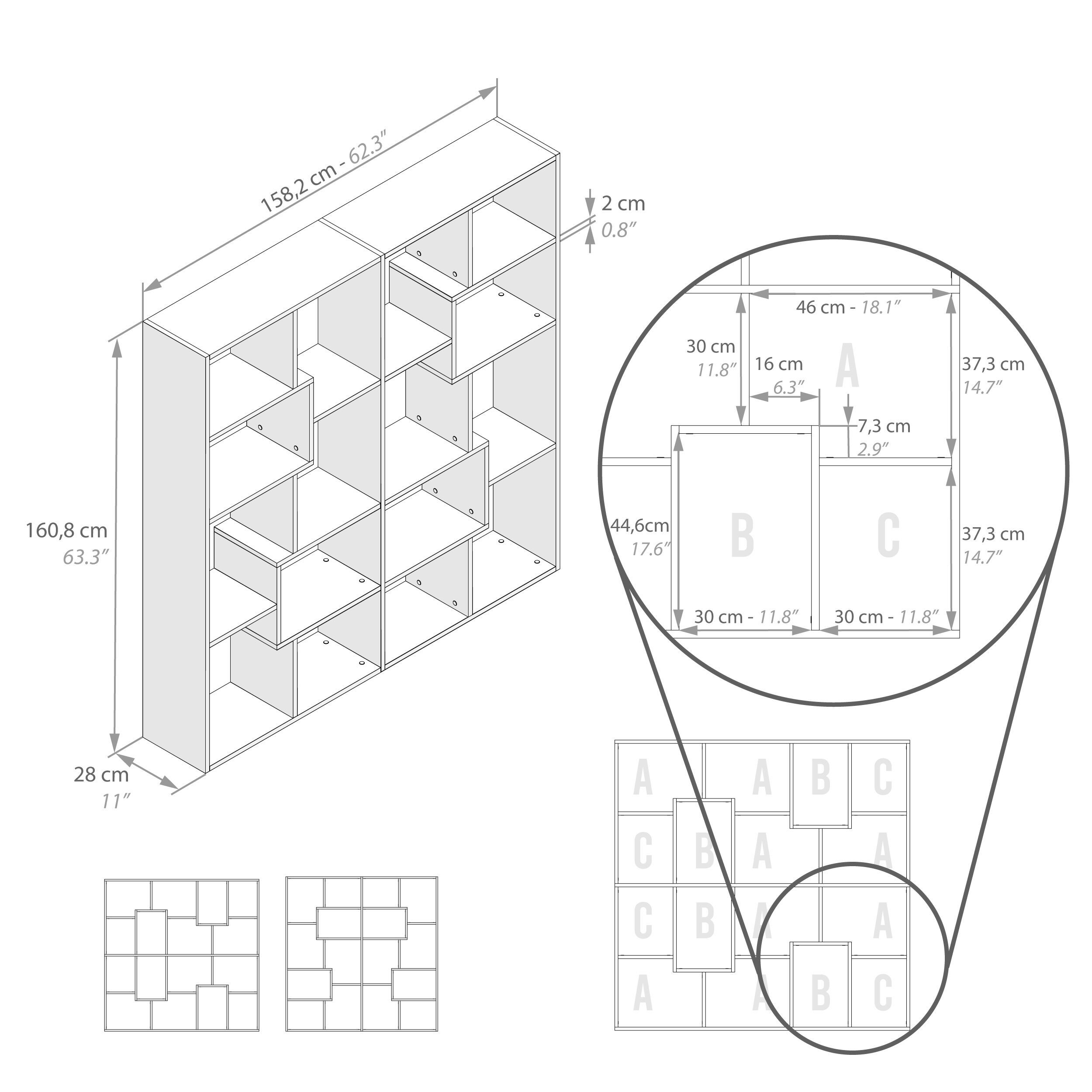 Отдельно стоящий книжный шкаф в облагороженном виде Mobili Fiver IACOPO ARCH-00124117 - Вид №18