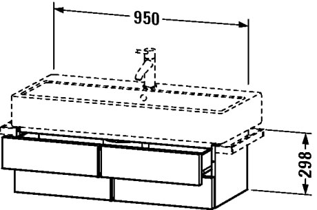 VE620709191 Vero Тумбочка подвесная Серо-коричневый декор Duravit - Вид №1