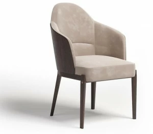 Paolo Castelli Кожаное и деревянное кресло с подлокотниками