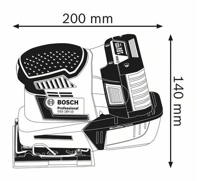 BOSCH PROFESSIONAL Аккумуляторная орбитальная шлифовальная машинка Linea light sun-id-1459137 - Вид №1