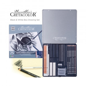 "Black&white" набор художественный для эскизов ( в металлической упаковке ) СС400 26 25 элементов Creta Color