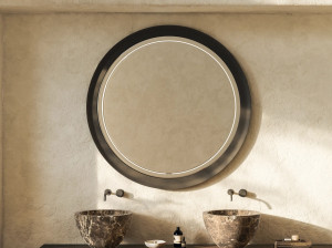 Круглое зеркало со встроенным освещением для ванной комнаты