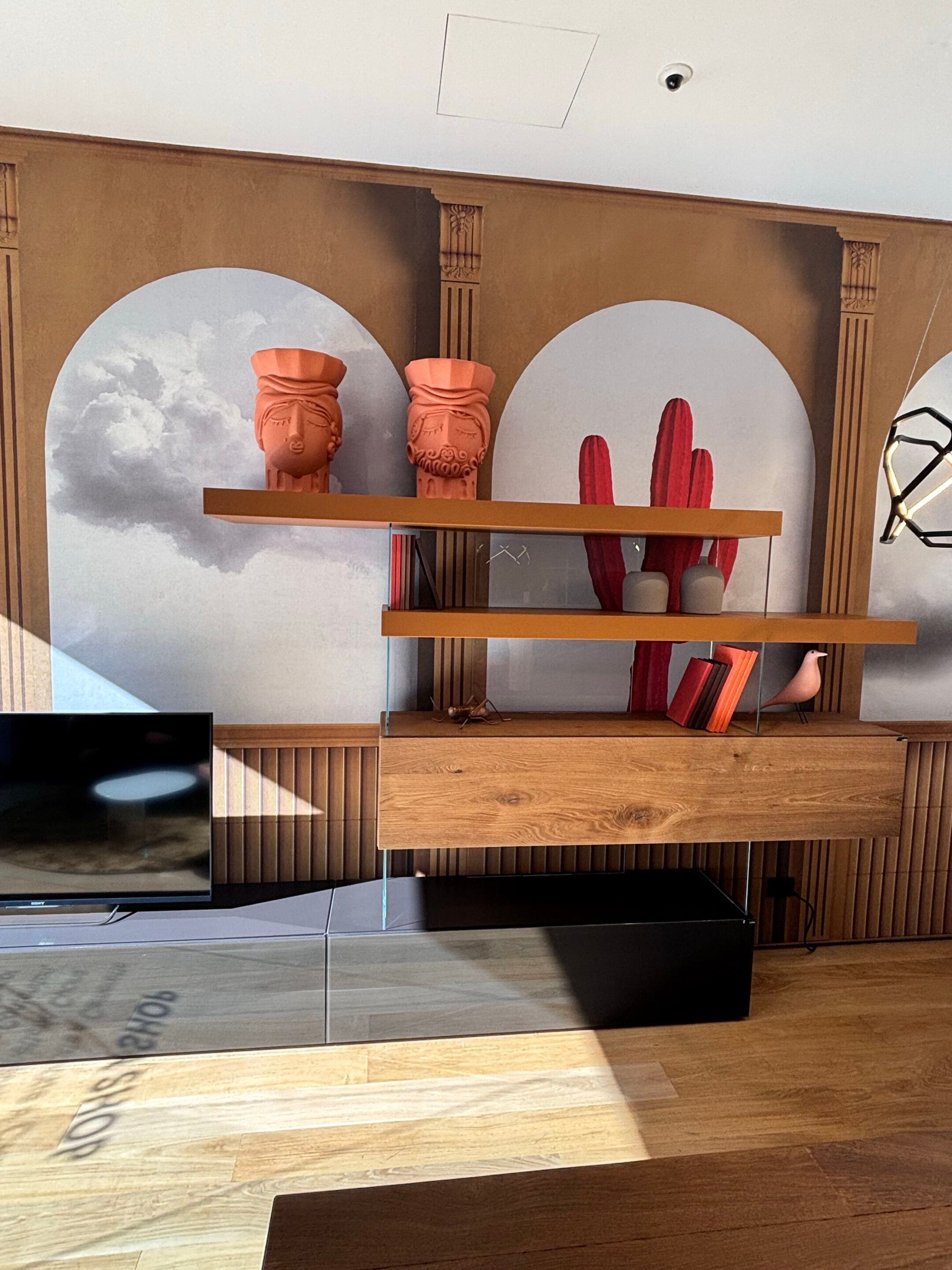 Оборудованная стена из дерева и стекла In Stock озеро ARCH-00081780 - Вид №1