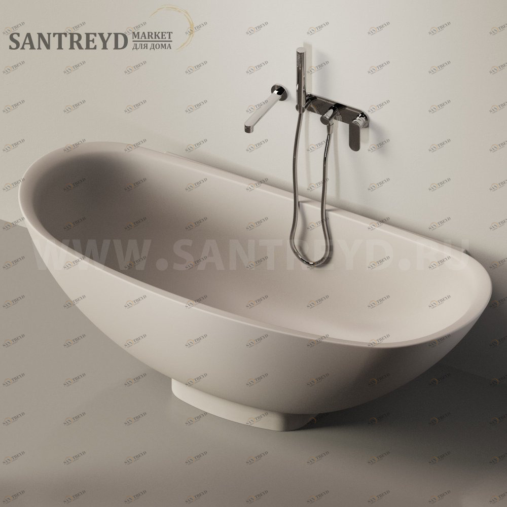 Ванна пристенная IO e SI серая Ceramica Flaminia IO701019