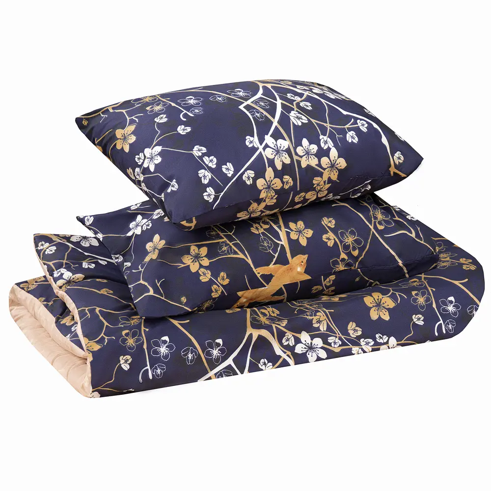 Комплект постельного белья Amore Mio Делигт евро полисатин синий STLM-2010714 - Вид №1