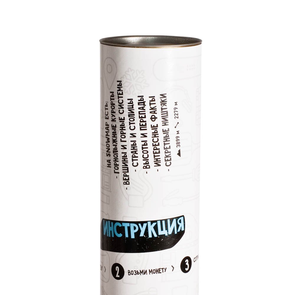 Карта со скретч слоем голубая Snow Map BADLAB ДИЗАЙНЕРСКИЕ 00-3880591 Голубой  - Вид №3