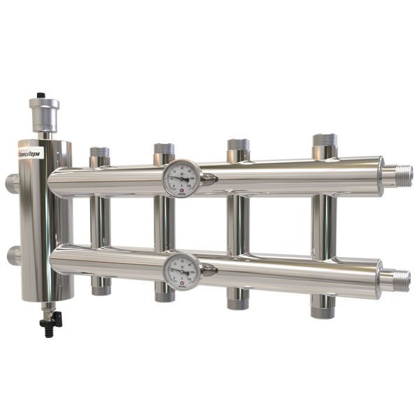 Купить Распределительный коллектор с гидрострелкой 120 кВт, 5 контуров Прокситерм GSK405 - Вид №1