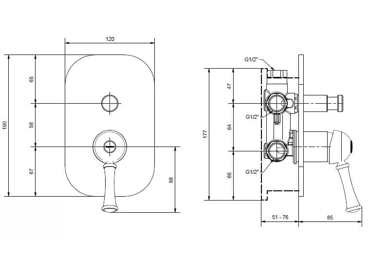 Смеситель для душа из хромированной латуни Bugnatese Денвер ARCH-00037164 - Вид №2