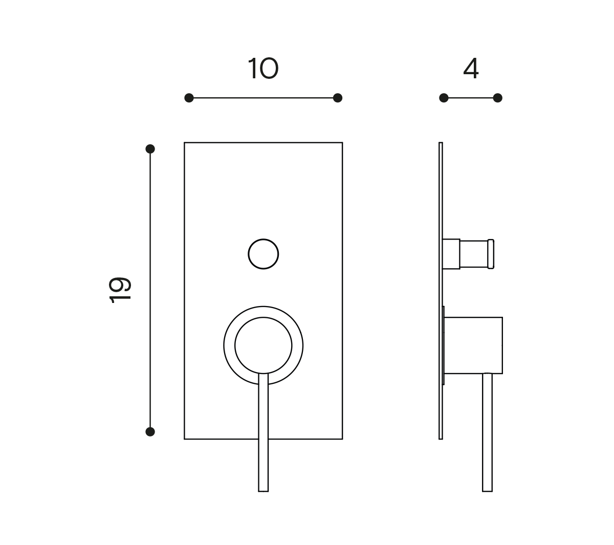 Ex.T MV SHINE Смеситель для ванны и душа с переключателем EXMVSHBR Sleek - Вид №1