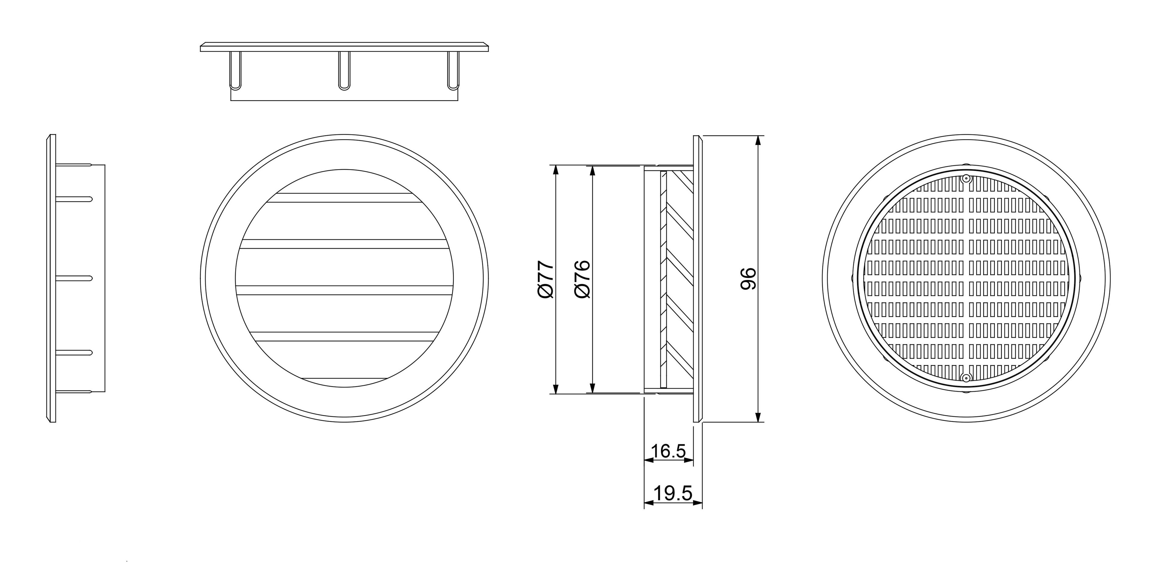 Круглая вентиляционная решетка ABS First Corporation вентиляция ARCH-00058348 - Вид №6