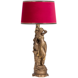 Настольная лампа СБ-4/Б/Тюссо амарант Девушка с кувшином цвет красный BOGACHO