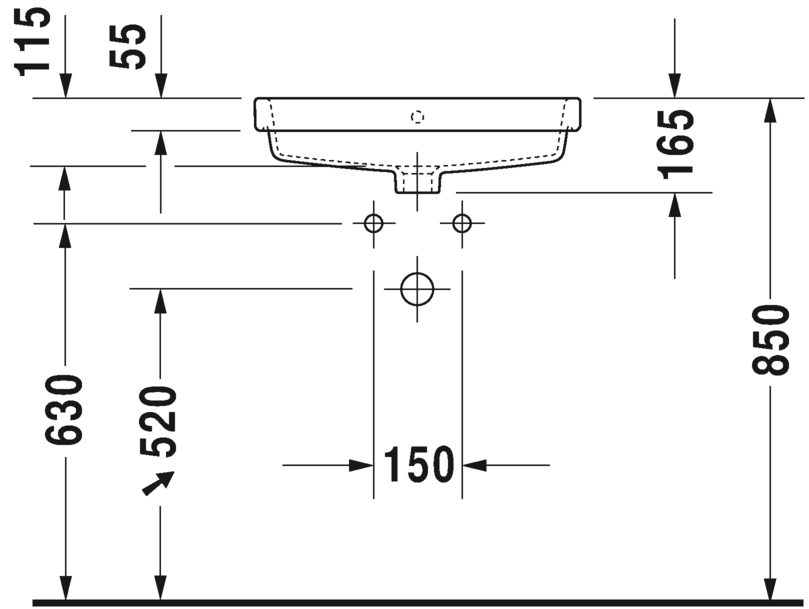 0383550060 Накладная раковина под столешницу  овальная Duravit Vero Air - Вид №2