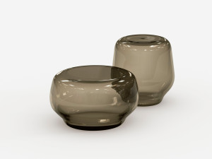 Круглый журнальный столик из дутого стекла