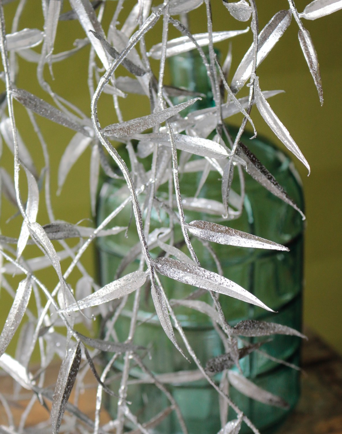 1159 996 a3 Искусственный спрей плакучей ивы, 98 см, серебристый H-andreas  - Вид №4