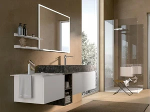 Archeda Тумба под умывальник из лакированной древесины с зеркалом Gola