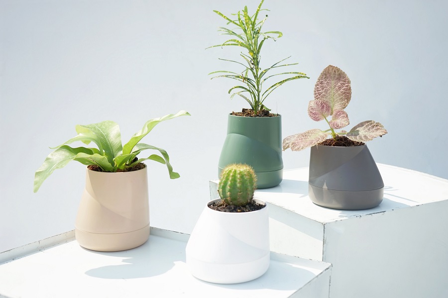 Горшок цветочный Hill Pot, большой, кремовый Qualy QLX20002CR - Вид №2