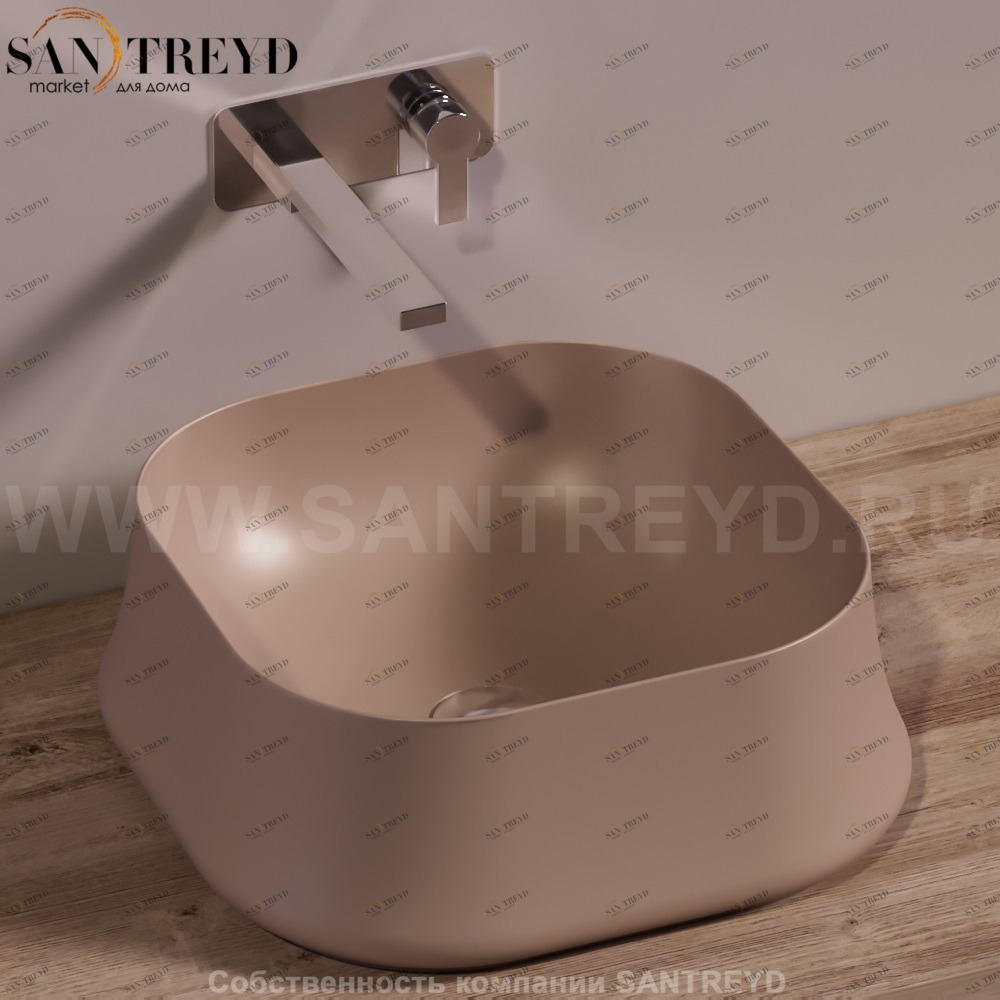SH06MOKAMATT Накладная раковина на столешницу  квадратная Simas Sharp