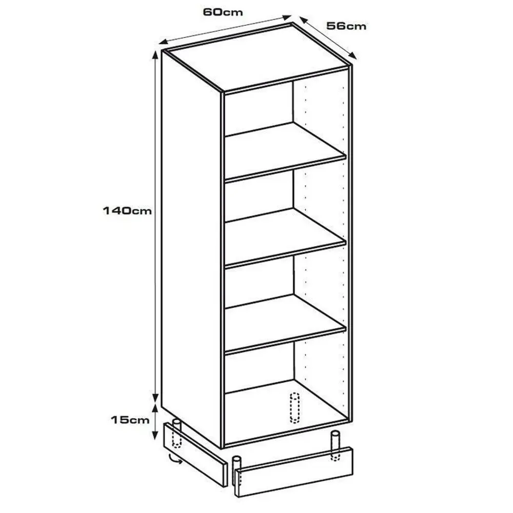 Колонка напольная 60x140x56 см, ЛДСП, цвет белый DELINIA STLM-2122884 - Вид №4