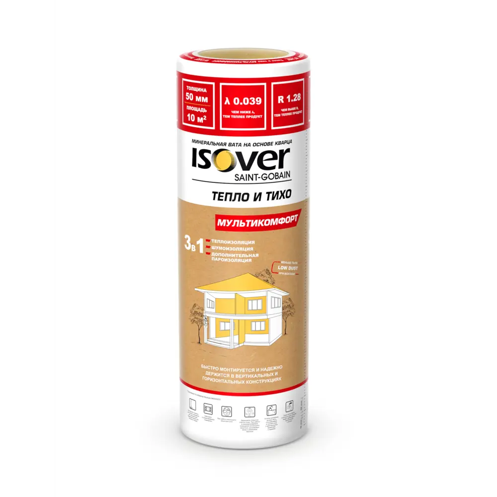 Утеплитель Isover Тепло и Тихо Мультикомфорт 50 мм 10м² 82097208 STLM-2049074 