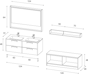 Kami 18 – 12 Mastella  Kami  Комплект мебели для ванной - Вид №3