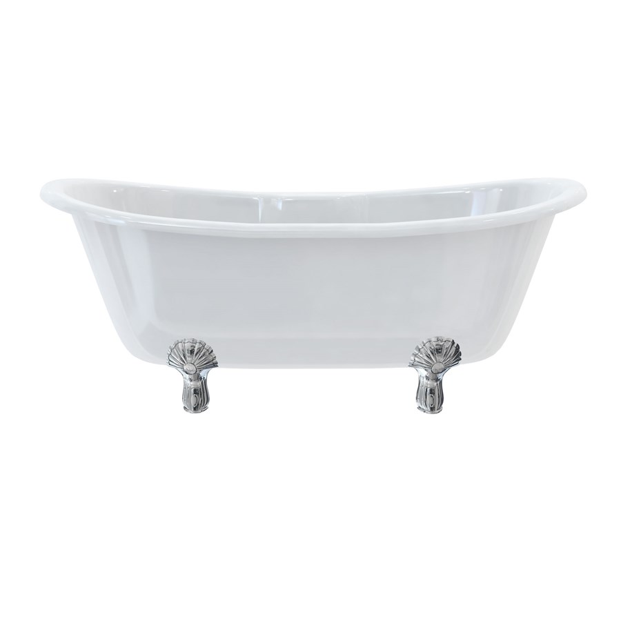 Burlington Двухсторонняя ванна Bateau с роскошными ножками с ножками Luxury Arc в белом цвете L2W T10F  - Вид №4