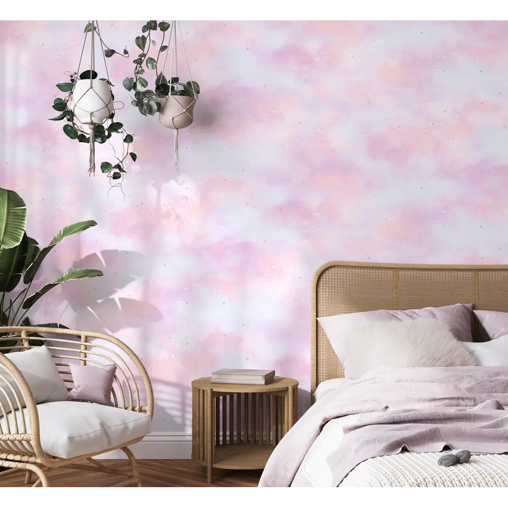WALLSECRET Milky Way - Флизелиновые обои розово-сиреневые с эффектом космоса 87209326 STLM-0837697 - Вид №4