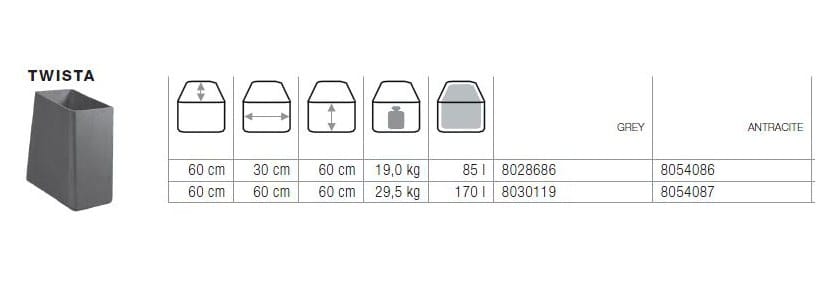Бетонный садовый горшок SWISSPEARL Softline ARCH-00141525 - Вид №1