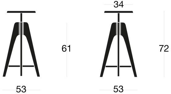 SIPA Табурет деревянный регулируемый Tommy sun-id-1444021 - Вид №2