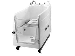 Стекловолоконная ванна со встроенным туалетом с дверью