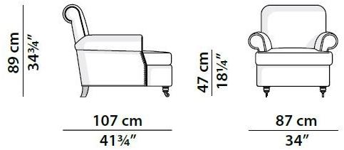 BAXTER Кожаное кресло с подлокотниками Charlotte sun-id-1447383 - Вид №3