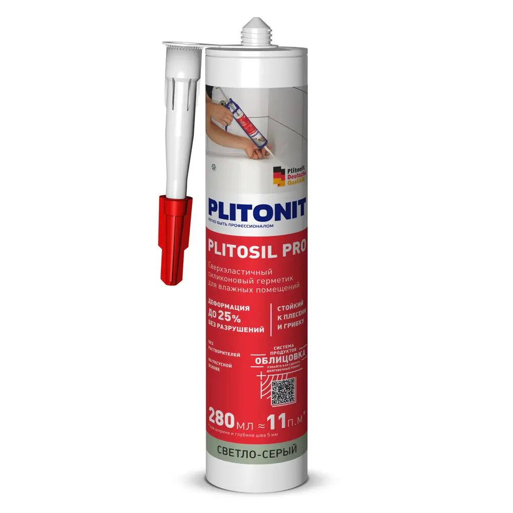 PLITONIT PlitoSil Pro - профессиональный силиконовый герметик для влажных помещений 88792660 STLM-0857493 - Вид №1